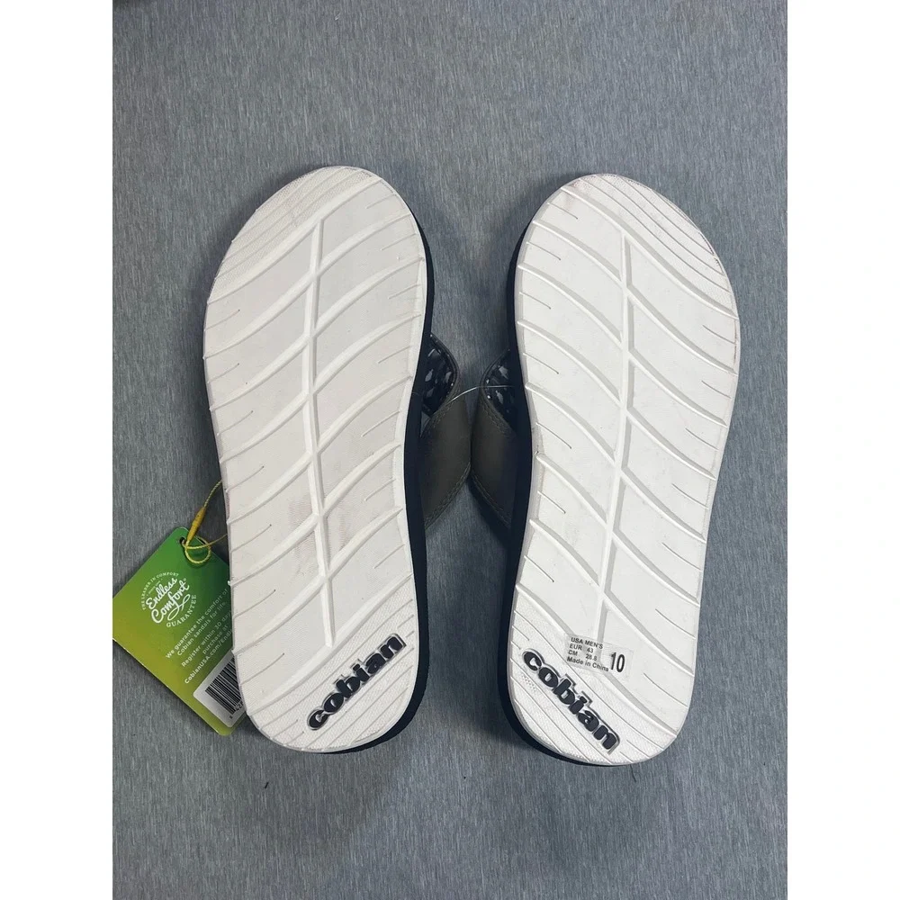 NEW Cobian Mens Draino 3 Black Nautical Nomad Waterproof Flip Flop Sandals Sz 10